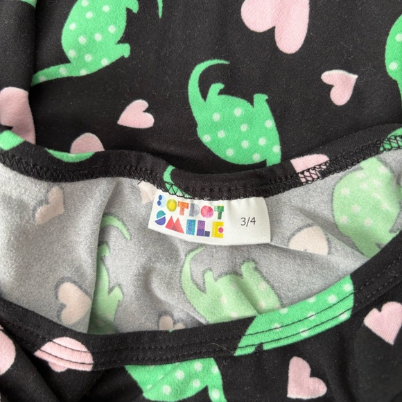 DotDotSmile - Toddler Girl's Dress - Ballerina Dinosaur Heart Dress in 3/4 - Picture 3 of 5